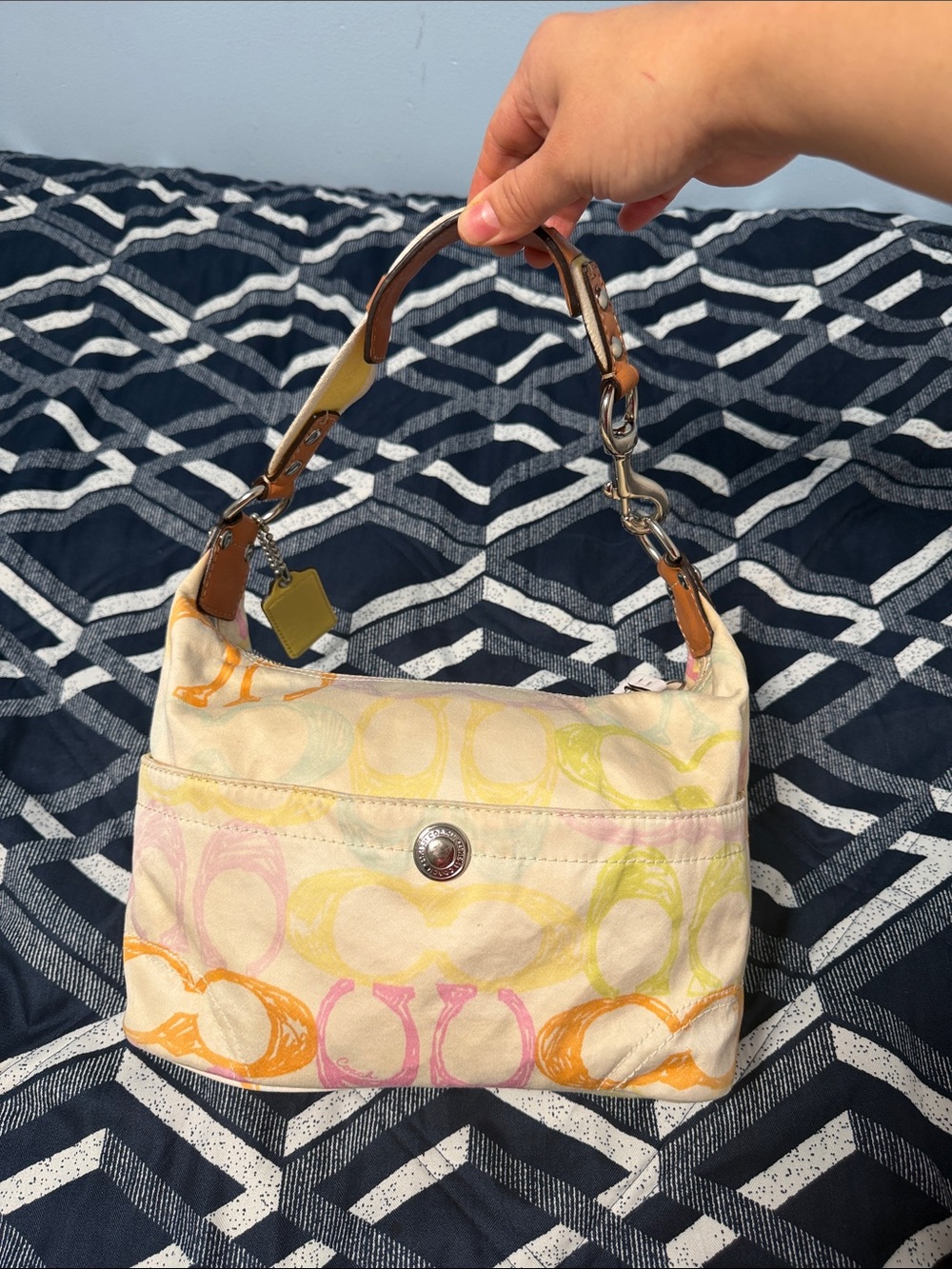 Coach Hamptons Pastel Scribble Signature Hobo Y2K